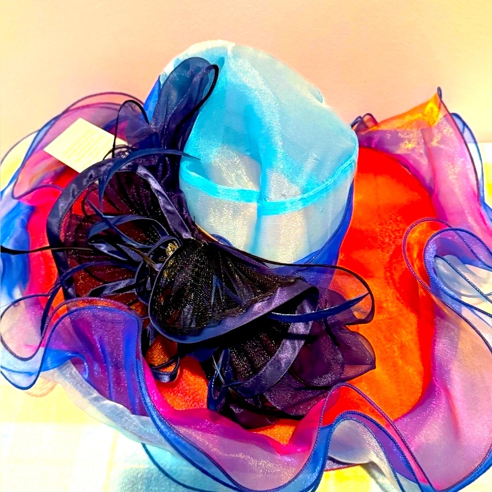 New Blue and Pink Sheer Hat
